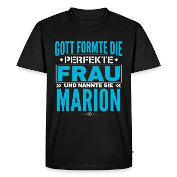 Conception du nom Marion - T-shirt Premium bio Homme - noir - Devant - Nico (187cm)
