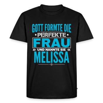 Conception du nom de Melissa - T-shirt Premium bio Homme - noir - Devant - Nico (187cm)