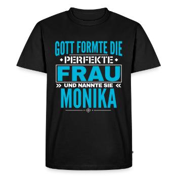 Monika Name Design - Men's Premium Organic T-Shirt - black - Front - Nico (187cm)