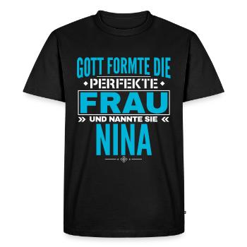 Nina Name Design - Men's Premium Organic T-Shirt - black - Front - Nico (187cm)
