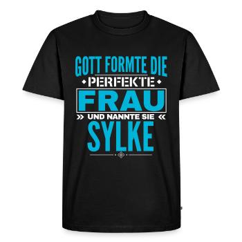 Sylke Name Design - Men's Premium Organic T-Shirt - black - Front - Nico (187cm)