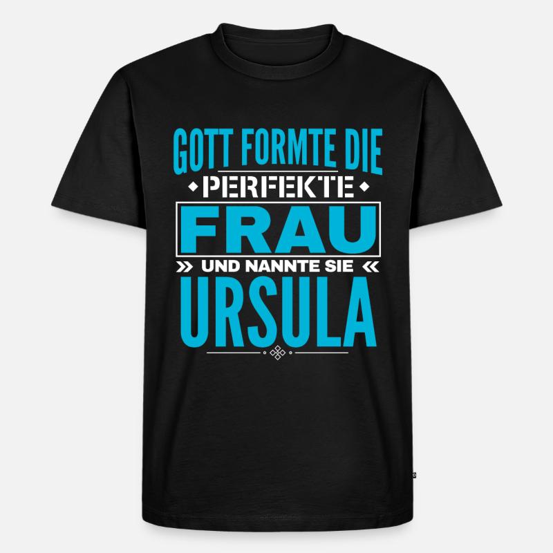 Ursula Name Design - Männer Premium Bio T-Shirt - Schwarz