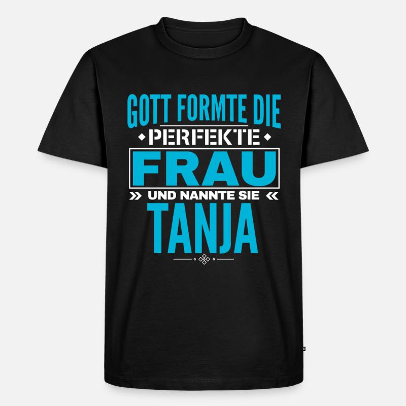 Tanja Name Design - Männer Premium Bio T-Shirt - Schwarz