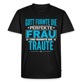 Traute Name Design - Men's Premium Organic T-Shirt - black - Front - Nico (187cm)