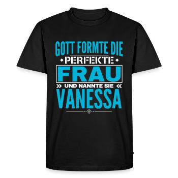 Vanessa Name Design - Men's Premium Organic T-Shirt - black - Front - Nico (187cm)