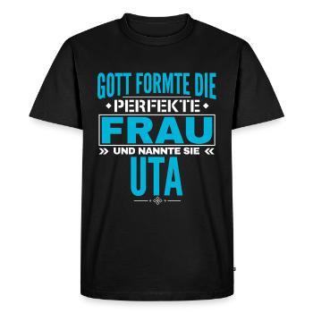 Conception du nom Uta - T-shirt Premium bio Homme - noir - Devant - Nico (187cm)