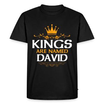 David - Men's Premium Organic T-Shirt - black - Front - Nico (187cm)