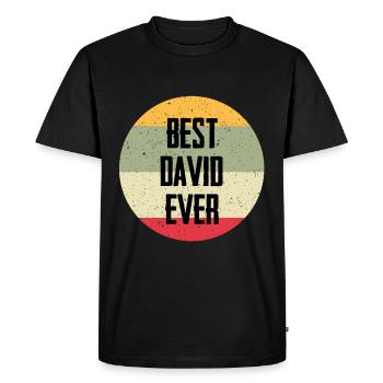 Best David Ever - Men's Premium Organic T-Shirt - black - Front - Nico (187cm)