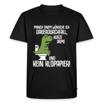 À certains, je souhaite une diarrhée permanente - T-shirt Premium bio Homme - noir - Devant - Nico (187cm)