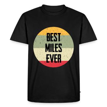 Best Miles Ever - Men's Premium Organic T-Shirt - black - Front - Nico (187cm)