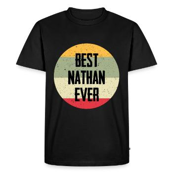 Best Nathan Ever - Men's Premium Organic T-Shirt - black - Front - Nico (187cm)
