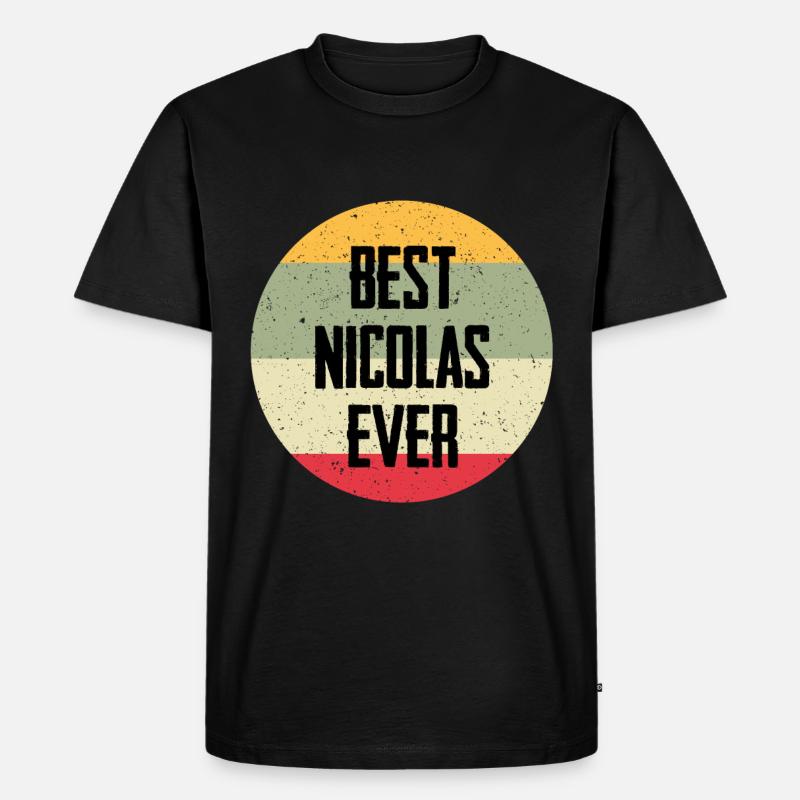 Best Nicolas Ever - Männer Premium Bio T-Shirt - Schwarz