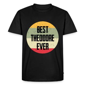 Le meilleur Théodore de tous les temps - T-shirt Premium bio Homme - noir - Devant - Nico (187cm)