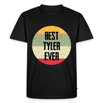 Best Tyler Ever - Men's Premium Organic T-Shirt - black - Front - Nico (187cm)