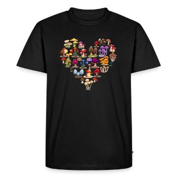 Mycologie des champignons champignons butineurs - T-shirt Premium bio Homme - noir - Devant - Nico (187cm)