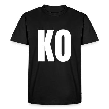 KO motif - T-shirt Premium bio Homme - noir - Devant - Nico (187cm)