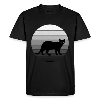 Mignon chat noir au look vintage / rétro - T-shirt Premium bio Homme - noir - Devant - Nico (187cm)