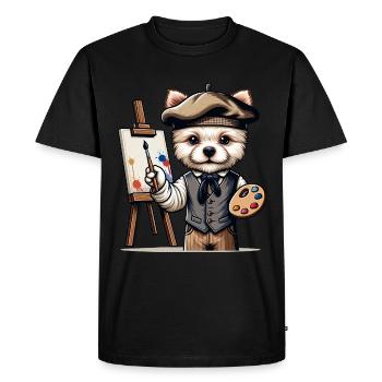 Artiste de chien mignon - T-shirt Premium bio Homme - noir - Devant - Nico (187cm)