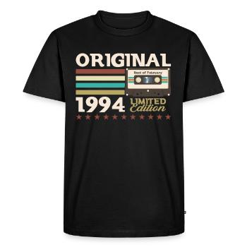 30e anniversaire Cassette février Vintage 1994 - T-shirt Premium bio Homme - noir - Devant - Nico (187cm)