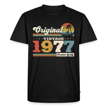 Original 1977 Millésime 1977 47e anniversaire 1977 - T-shirt Premium bio Homme - noir - Devant - Nico (187cm)