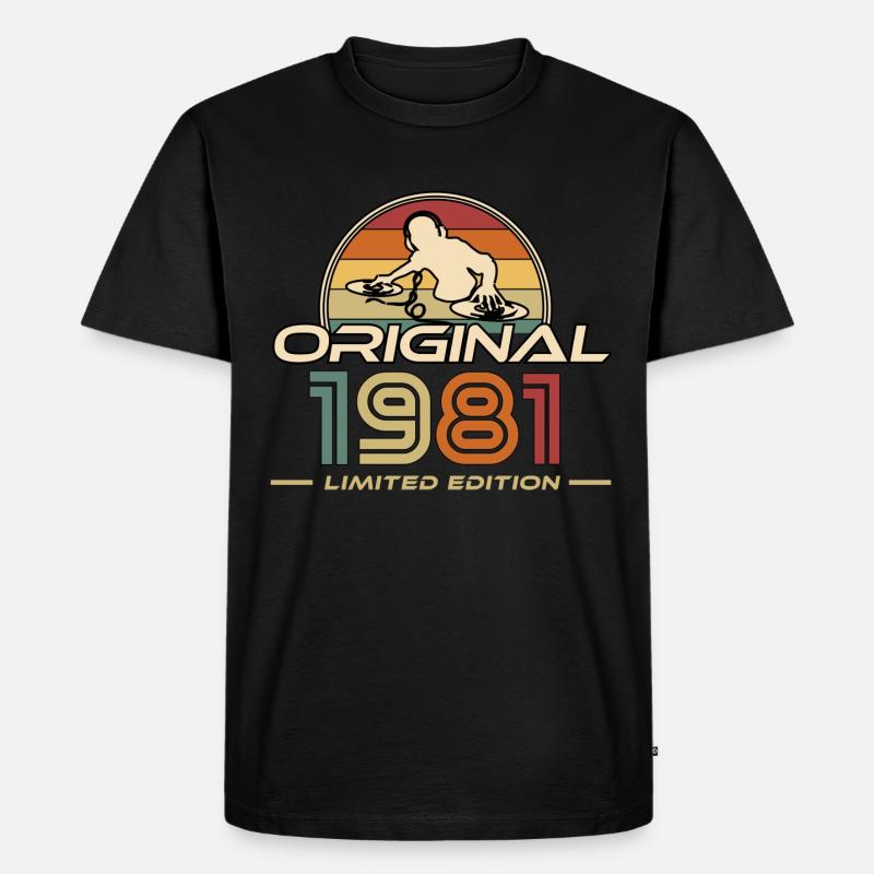 1981 - Männer Premium Bio T-Shirt - Schwarz