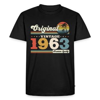 Original May 1963 Vintage 1963 Birthday 1963 - Men's Premium Organic T-Shirt - black - Front - Nico (187cm)