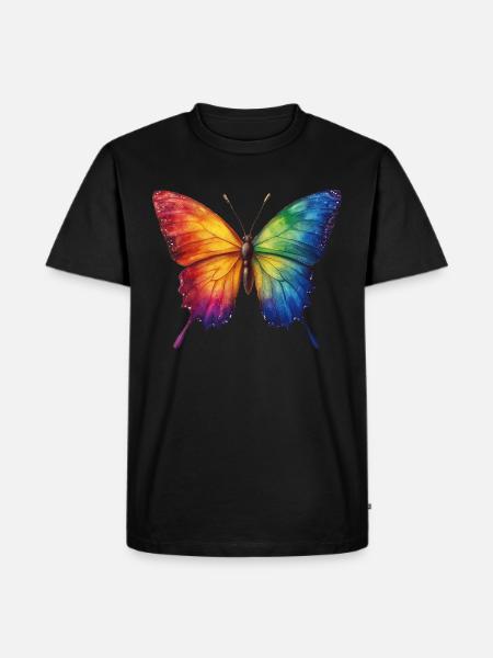 Schmetterling - Männer Premium Bio T-Shirt - Schwarz