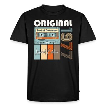 Novembre né en 1977 45e cadeau d'anniversaire - T-shirt Premium bio Homme - noir - Devant - Nico (187cm)
