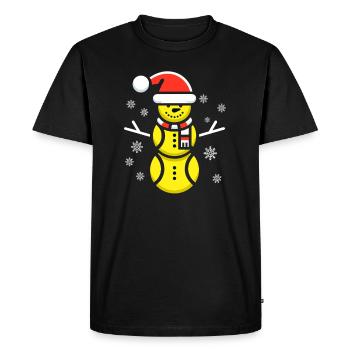 Bonhomme de neige balle de tennis avec des vêtements de fête - T-shirt Premium bio Homme - noir - Devant - Nico (187cm)