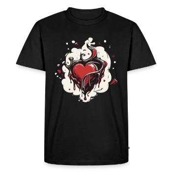 Abstract Heart - Men's Premium Organic T-Shirt - black - Front - Nico (187cm)
