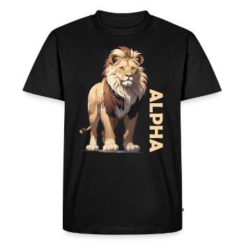 Alpha Lion - T-shirt Premium bio Homme - noir - Devant - Nico (187cm)