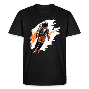Astronaute flottant - T-shirt Premium bio Homme - noir - Devant - Nico (187cm)