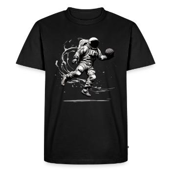 Astronaute avec ballon de basket - T-shirt Premium bio Homme - noir - Devant - Nico (187cm)