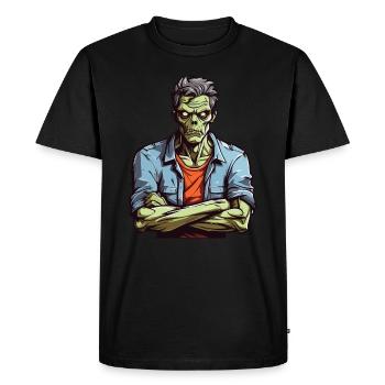Zombie agacé - T-shirt Premium bio Homme - noir - Devant - Nico (187cm)