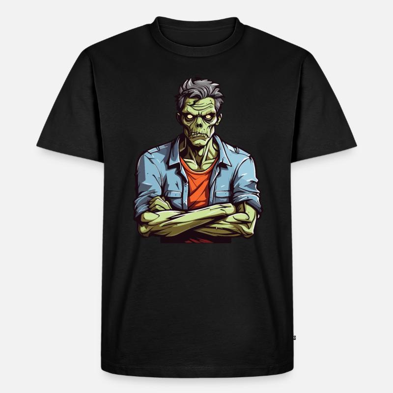 Zombie genervt - Männer Premium Bio T-Shirt - Schwarz
