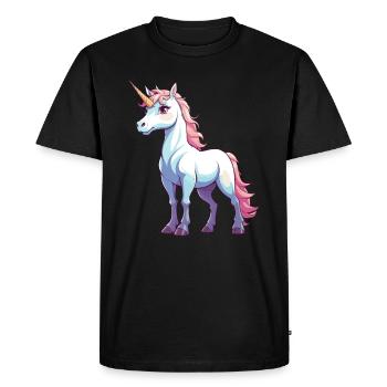 Cute Unicorn Illustration - Men's Premium Organic T-Shirt - black - Front - Nico (187cm)