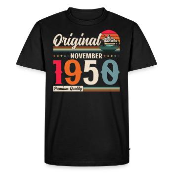 75th Birthday Legend November 1950 Volume 50 - Men's Premium Organic T-Shirt - black - Front - Nico (187cm)