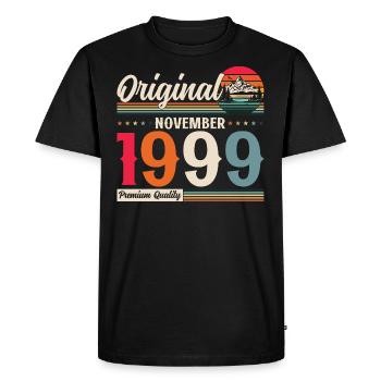 25th Birthday Original November 1999 Volume 99 - Men's Premium Organic T-Shirt - black - Front - Nico (187cm)