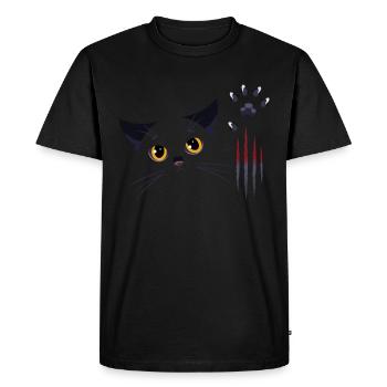 black cat - Men's Premium Organic T-Shirt - black - Front - Nico (187cm)