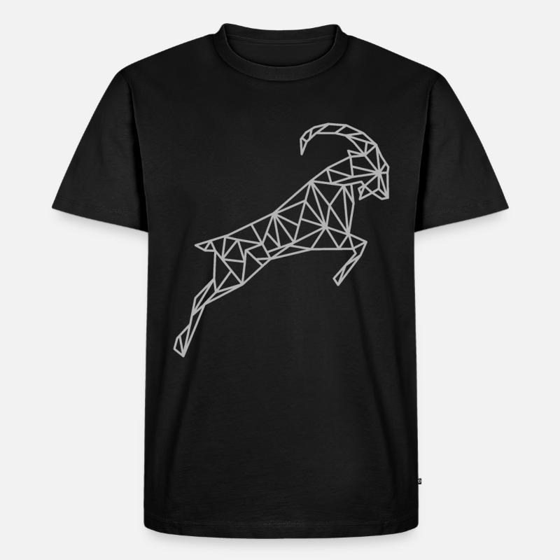 Steinbock Geometrisch Sternzeichen - Männer Premium Bio T-Shirt - Schwarz
