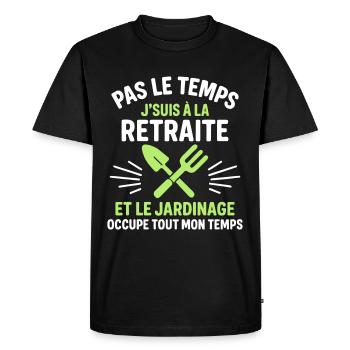 Retraite & jardinage cadeau départ à la retraite - T-shirt Premium bio Homme - noir - Devant - Nico (187cm)