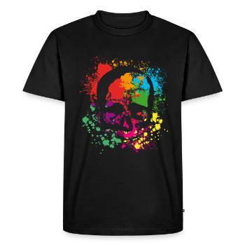 Crâne - crâne - éclaboussure de couleur - T-shirt Premium bio Homme - noir - Devant - Nico (187cm)