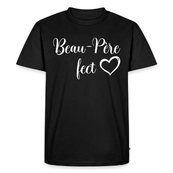 Beau papa Beau-père fect - T-shirt Premium bio Homme - noir - Devant - Nico (187cm)