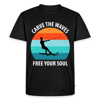 Ski nautique, ski nautique, skieurs nautiques - T-shirt Premium bio Homme - noir - Devant - Nico (187cm)