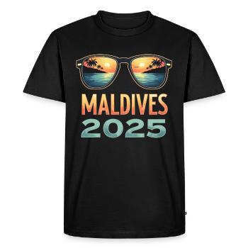 Maldives 2025 - Vacay Sirène - T-shirt Premium bio Homme - noir - Devant - Nico (187cm)