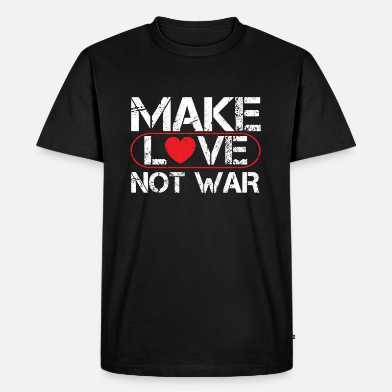 MAKE LOVE NOT WAR - Männer Premium Bio T-Shirt - Schwarz