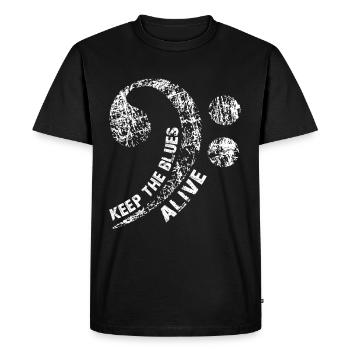 Le blues lives vintage blues design - T-shirt Premium bio Homme - noir - Devant - Nico (187cm)