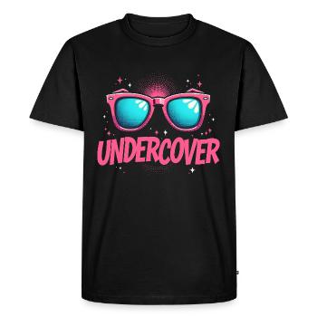 Discours sous couverture - Conception de lunettes de soleil - T-shirt Premium bio Homme - noir - Devant - Nico (187cm)