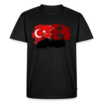 Ataturk Signature Mustafa Kemal Ataturk Turkey - Men's Premium Organic T-Shirt - black - Front - Nico (187cm)