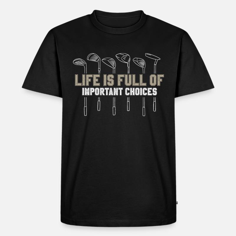Golf Golfschläger - Männer Premium Bio T-Shirt - Schwarz